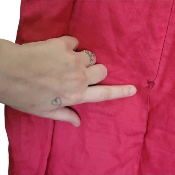 French Connection Pink Embroidered & Beaded Linen[Looking] Midi Dress - 2 - Picture 13 of 13